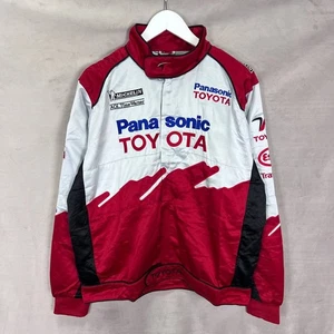 Vintage Toyota Panasonic Racing Jacket Red White Size L - Picture 1 of 7