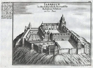 Saarbrücken Schloss Saarland Bodenehr Kupferstich 1720 - Picture 1 of 1