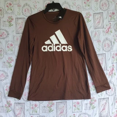 Adidas Brown Long Sleeve Graphic Tshirt Kid's S/P - Image 1 of 4
