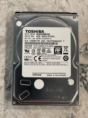 Disco duro para portátil Toshiba 2 TB 2,5", CMR, sin sectores defectuosos, ¡solo 439 horas de encendido! Foto 1 de 2