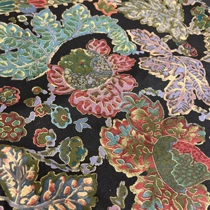 Vintage schwarz lila Paisley Blumen Innen Stoff Design, 1988 2,67 Yards x 55" - Bild 1 von 8