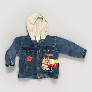 Vintage Circo Denim Jacket with Fire Truck Patch Size 24 Months I Fireman - Picture 1 of 7