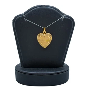 (MA5) 14k Gelbgold Herz Medaillon Herz Anhänger 2,8 Gramm 1"x 3/4" - Bild 1 von 7