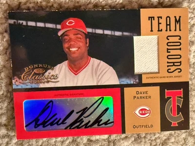 Dave Parker 2004 Donruss Team Colors TC49 CINCINNATI REDS JERSEY AUTO 24/100 HOF - Image 1 of 2