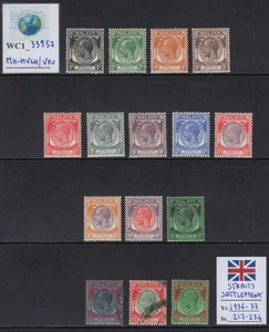 WC1_33957 M. BRITISH COL.:STRAITS SETTLEMENT.1921-32 Set.Sc.217-234.MH-MVLH/Used - Bild 1 von 1