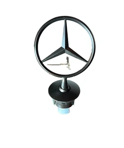 Star Hood Logo Emblem For Mercedes-Benz C-Class E-Class S-Class in Matte Black - Picture 1 of 1