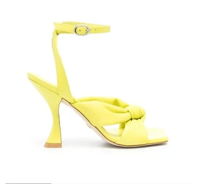 Sandalias Stuart Weitzman Talla 7 B 4" Tacón Playa Correas al Tobillo Amarillo Verde $495 Foto 1 de 4