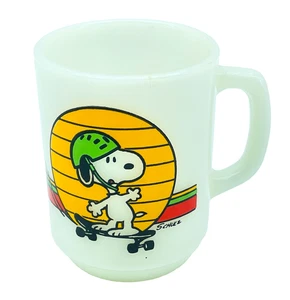 Tazza tazza vetro latte skateboard vintage 1958 ancoraggio snoopy arachidi - Foto 1 di 9