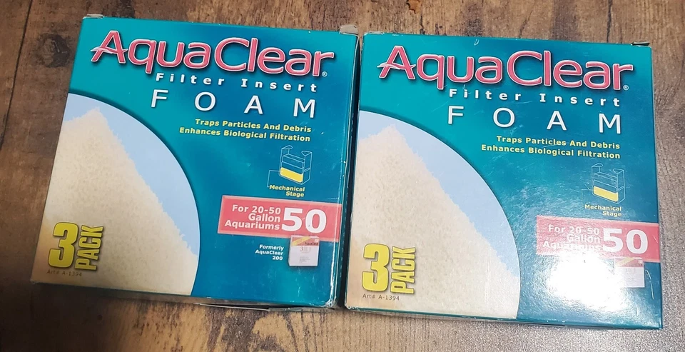 2 AquaClear 50 Filter Foam 3 Pac for 20-50 gallon aquariums Includes 6 Inserts - Image 1 of 1