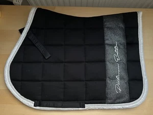 ESKADRON Saddle Pad PLATINUM BIG SQUARE GLITTER MESH, Size Warmblood VS, Black - Picture 1 of 11