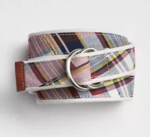 NWT GAP Men’s Size Small Plaid Webbing Belt Madras D Ring Indian Red - Picture 1 of 4