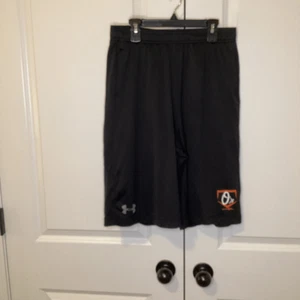 Boys Under Armour Baltimore Orioles Baseball workout Shorts XL Black / Orange - Picture 1 of 3