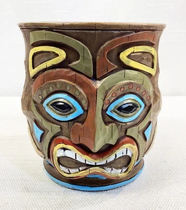 Nantucket TIKI Kopf polynesisches Harz Pflanzgefäß 6" hoch - Bild 1 von 7