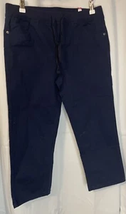 Justice Pedal Pants Simply Low Capris Navy Pull On Drawstring SZ 16.5 NWT 32x21 - Picture 1 of 4