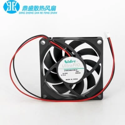 Nidec UltraFlo U70R24MS1CB-51 7015 DC24V 0.15A 7CM 2-Pin Inverter Cooling Fan - Image 1 of 4