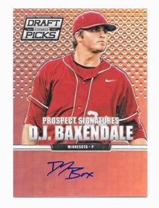 2013 D.J. Baxendale Panini Prizm Draft Picks Rookie Auto Prizm Version Minnesota