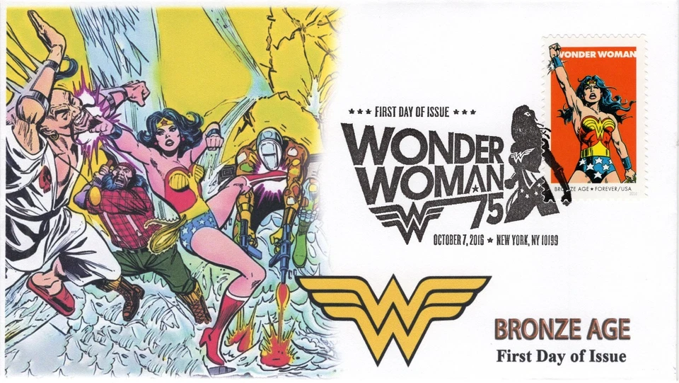 AO- 5150-3, 2016, Wonder Woman,  Add-on Cover, First Day Cover, Pictorial Postma - Image 1 of 1