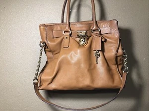 MICHAEL KORS HAMILTON Large British Tan Leather Tote Satchel Shoulder Handbag - Bild 1 von 9