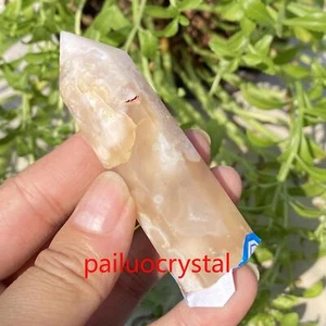 52g Natural Cherry Blossom Agate Obelisk Quartz Crystal Point Reiki Healing 71mm - Picture 1 of 7