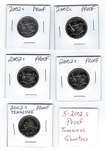 2002 S  Gem Proof Cameo Quarters  Tennessee   Lot of 5   Q13 - Picture 1 of 8