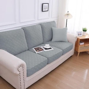 New 3pc Washable Soft Grey Individual Universal Couch Cushion Sofa Seat Covers - Picture 1 of 7