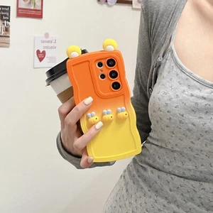 Estuche de silicona suave para teléfonos celulares Little Bee Wave de dibujos animados naranja/amarillo degradado - Imagen 1 de 10