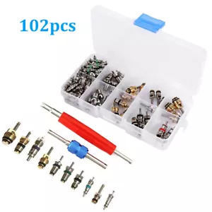 102Pcs R12&R134a Car A/C Air Conditioner Schrader Valve Core Remover Tool Kit - Picture 1 of 8