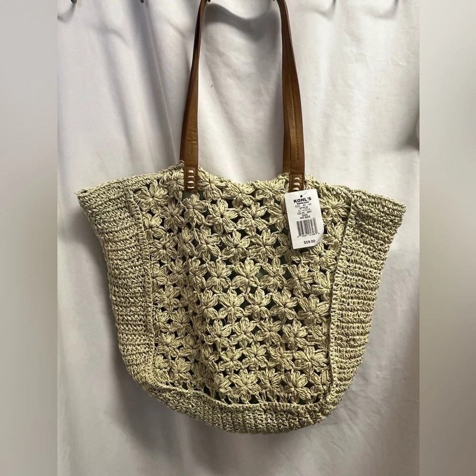 NWT Large Straw Bag, Tote, Purse - Image 1 of 4