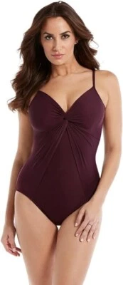 Traje de baño Miraclesuit E2316 rojo nudo con aros de una pieza para mujer talla 14” Foto 1 de 3