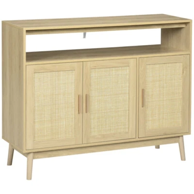 Sideboard Buffet Cabinet with Rattan Doors Natural - Image 1 of 4