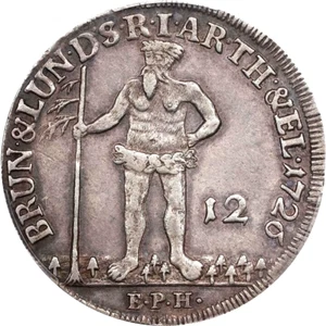 1726 EPH German States Brunswick Calenberg Hannover Wildman 1/3 Taler PCGS AU 55 - Picture 1 of 4