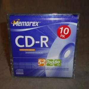 Memorex CD-R beschreibbare leere CD 10er-Pack 52X 700MB 80 Min offene Box - Bild 1 von 6