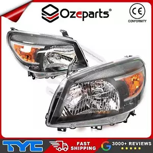 TYC Pair LH+RH Head Light Lamp (Black) For Ford Ranger PK 2009-2011 - Picture 1 of 4