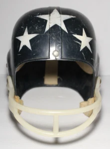 1960s Old Vintage Football Helmet Made USA Dark Blue White Stars Football Helmet - Picture 1 of 24