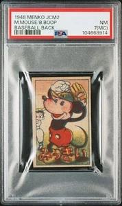 Tarjeta Menko japonesa PSA NM 7 MC - JCM2 1948 Mickey Mouse - Béisbol - Betty Boop - Imagen 1 de 2