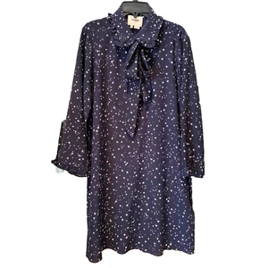 kate spade night sky silk shirtdress sz Small star bright rich navy blue $378 - Picture 1 of 15
