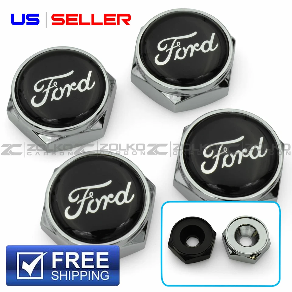 LICENSE PLATE BOLTS SCREWS FRAME CAPS 2 COLOR - US SELLER LB21 - Image 1 of 4