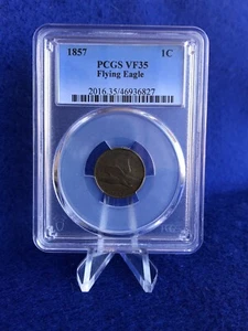 1857 FLYING EAGLE CENT 1c PENNY *PCGS VF35 CHOICE VERY FINE* GOOD EYE APPEAL - Picture 1 of 5