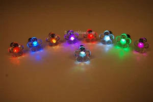 DirectGlow LED Lighted Multicolor Flower Stud Glow in the Dark Light Up Earrings - Picture 1 of 14