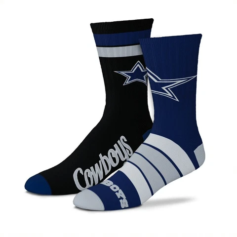 Dallas Cowboys NFL Duo 2 Pack Pair Team Colors Large Mens Crew Socks Fan Gift Cover