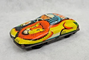 Vintage USSR Tin Animal Lion Print Car Model Metal Toy - 70s - Russian Toy - Picture 1 of 14