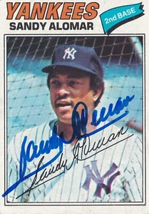 SANDY ALOMAR SIGNED AUTO'D 1977 TOPPS CARD #54 CALIFORNIA ANGELS TEXAS RANGERS - Picture 1 of 4