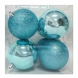 Shatter Resistant Ball Christmas Tree Ornaments 2.5" Turquoise 8 Count - Picture 1 of 1