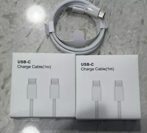 2x Original USB-C Fast Charger For iPhone 15 Pro-Max XR XS - Type-C to Type-C - Picture 1 of 13