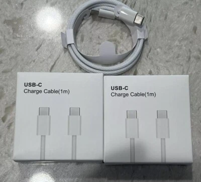 2x Original USB-C Fast Charger For iPhone 15 Pro-Max XR XS - Type-C to Type-C - Image 1 of 4
