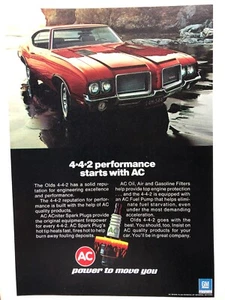 Vintage 1972 Oldsmobile 442 AC Delco original color ad - Picture 1 of 2
