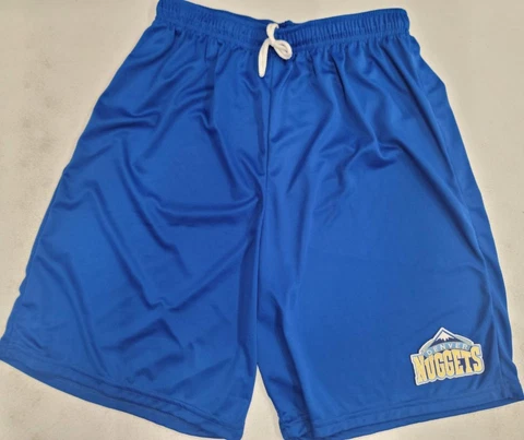 0725 Mens NBA Team Apparel DENVER NUGGETS Polyester Throwback SHORTS Gold Royal Cover