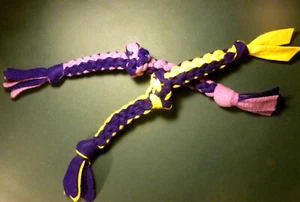 Dog TUG Toy HANDMADE Braided TWO Colors Each TWO Designs Felt Fabric NEW - Picture 1 of 4
