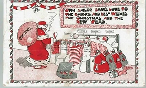 CHRISTMAS GREETINGS FROM UNCLE SAM TO PENGUIN PERCY PARROT & STOWAWAY 1908 - Picture 1 of 2