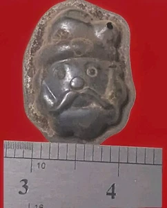 Vintage Santa Face Chocolate Candy Mold 1 3/8" X 1" Has Rust Use As Decoration - Picture 1 of 3